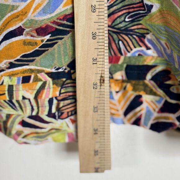 C&C California Dress Womens Medium Linen Sleeveless Tropical Floral Print Summer - Picture 9 of 11